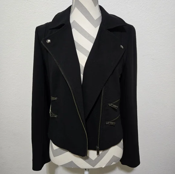 Banana Republic Black Moto Jacket Size 6 - Picture 3 of 12
